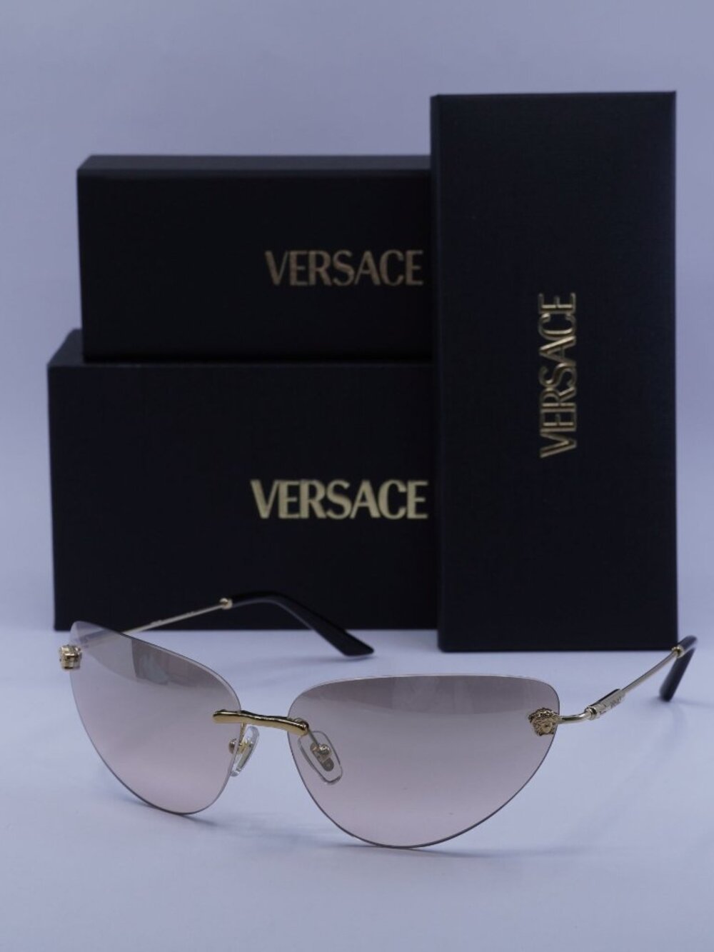 Versace VE2281 1002/8Z Cat Eye Sunglasses – Gold/Brown Silver Mirror